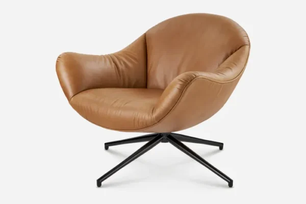 Arden Leather Swivel Armchair - Image 7