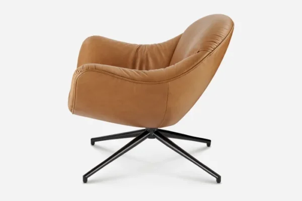 Arden Leather Swivel Armchair - Image 2