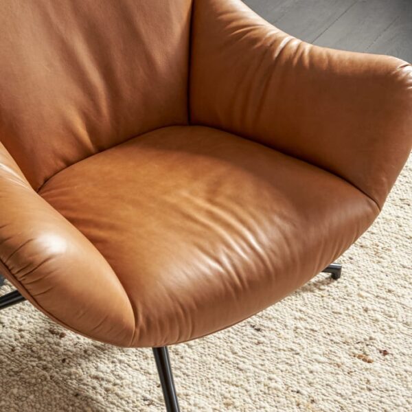 Arden Leather Swivel Armchair - Image 5