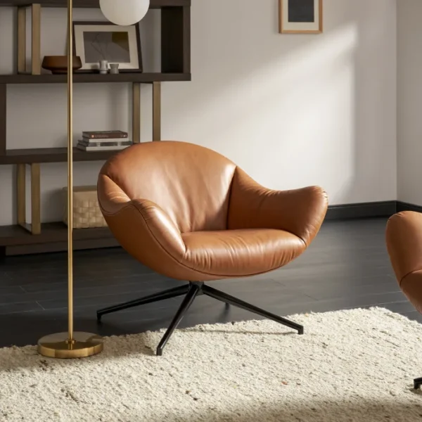 Arden Leather Swivel Armchair