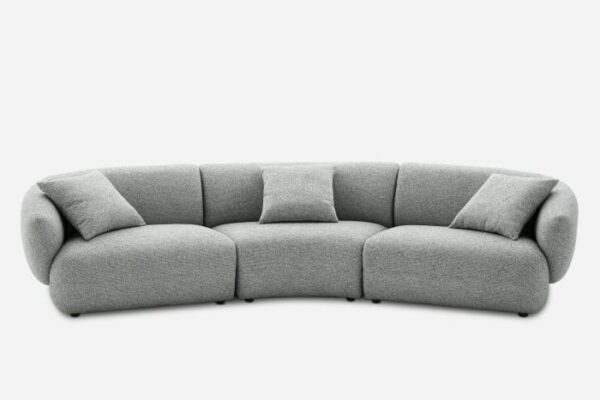 Auburn Performance Fabric Curve 3 Seater Sofa - Image 8