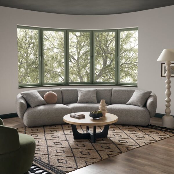 Auburn Performance Fabric Curve 3 Seater Sofa - Image 7