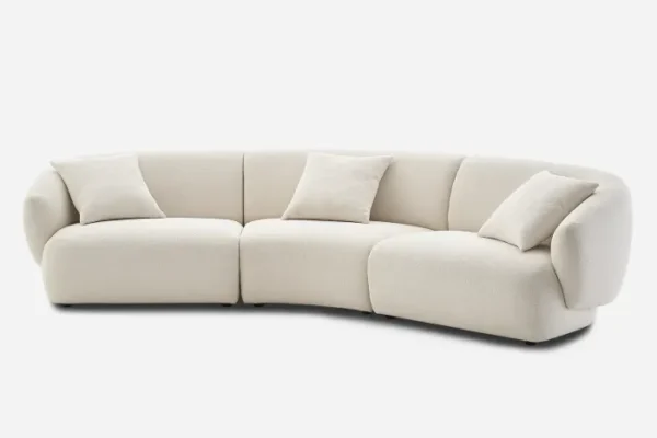 Auburn Performance Fabric Curve 3 Seater Sofa - Image 4