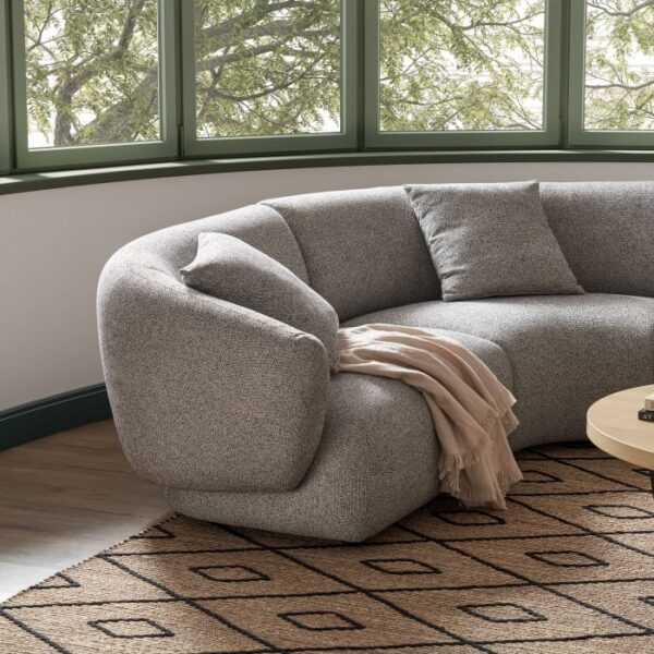 Auburn Performance Fabric Curve 3 Seater Sofa - Image 6