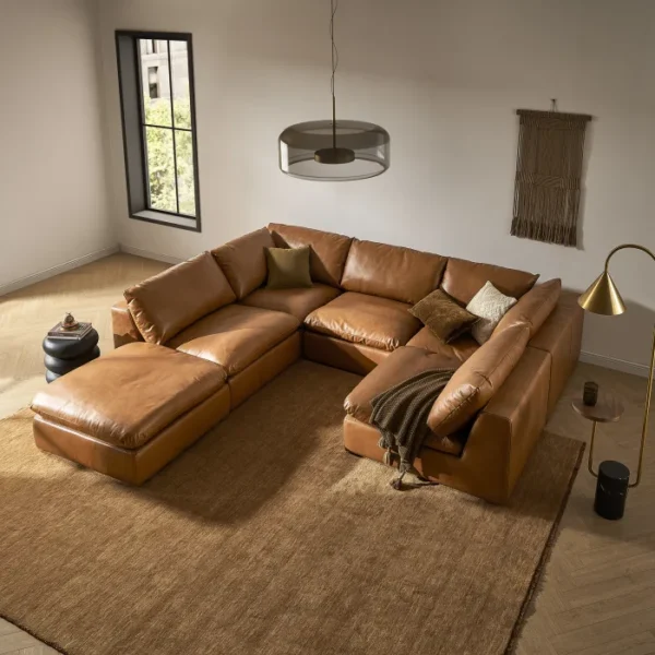 Dawson Leather Pit-Sectional Sofa - Image 8