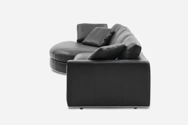 Hamilton Leather Round Chaise Sectional Sofa - Image 2