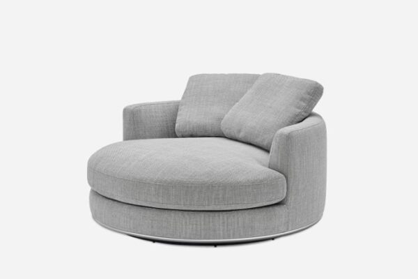 Hamilton Round Performance Fabric Swivel Armchair and a Half - Image 8