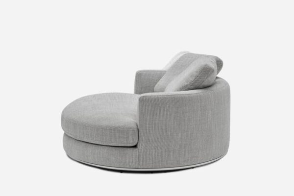 Hamilton Round Performance Fabric Swivel Armchair and a Half - Image 7