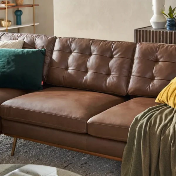 Isaac Leather Terminal Chaise Sectional Sofa - Image 5