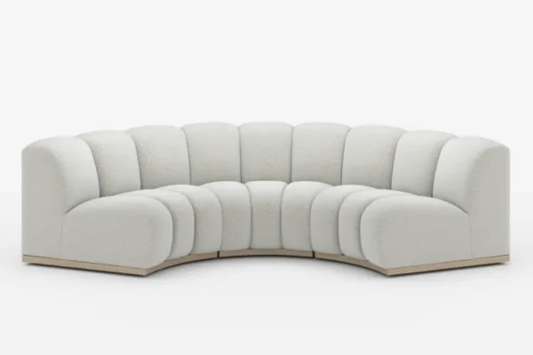 Marlow Performance Bouclé Curve 3 Seater Sofa - Image 12