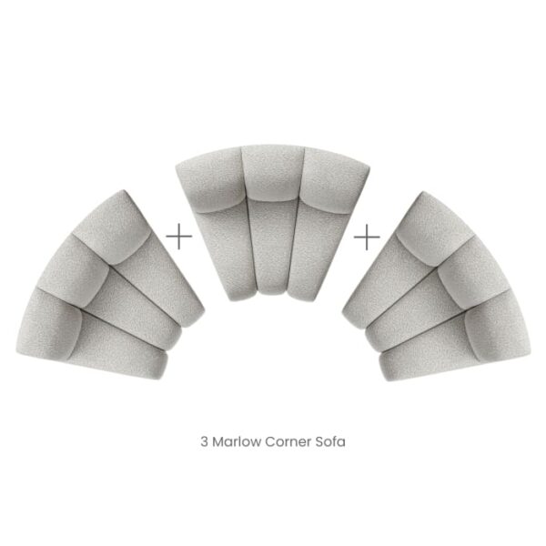 Marlow Performance Bouclé Curve 3 Seater Sofa - Image 8