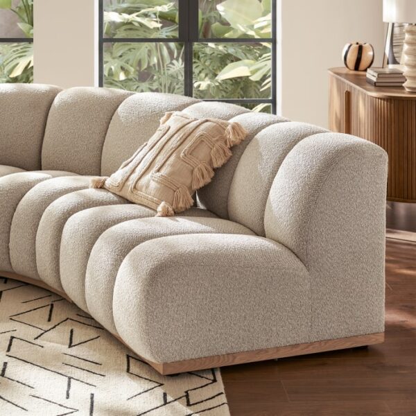 Marlow Performance Bouclé Curve 3 Seater Sofa - Image 9