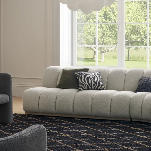 Marlow Performance Bouclé Armless 2 Seater Sofa - Image 9