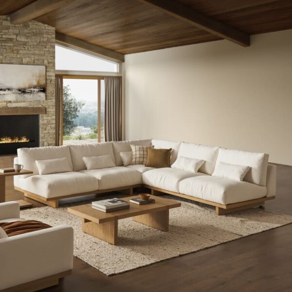 Mori Performance Fabric Armless 2 Seater Sofa - Image 6