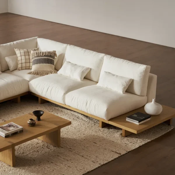 Mori Performance Fabric Armless 2 Seater Sofa - Image 7