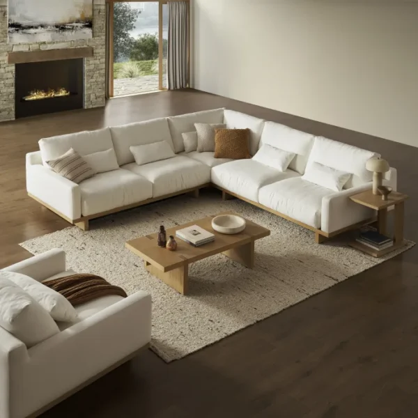 Mori Performance Fabric Single Arm 2 Seater Sofa - Image 6