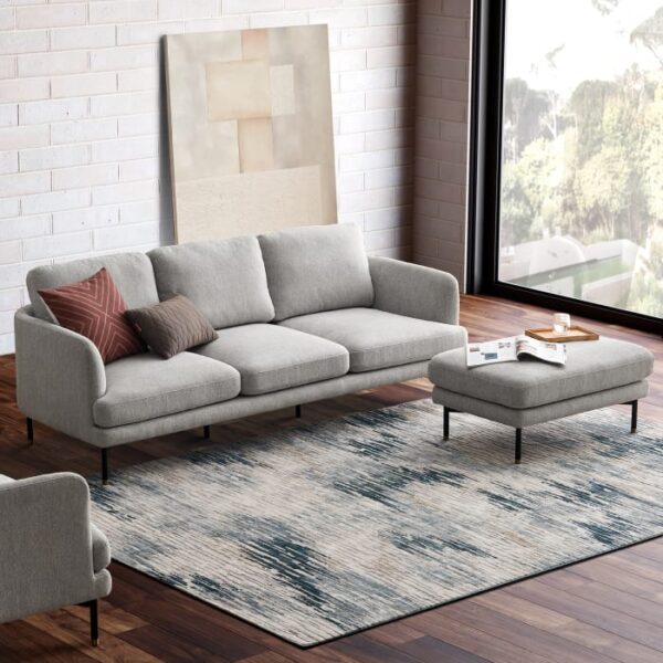 Pebble 3 Seater Sofa with Ottoman - Image 8