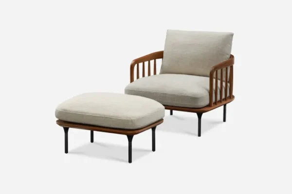 Wayne Armchair with Ottoman - Image 2