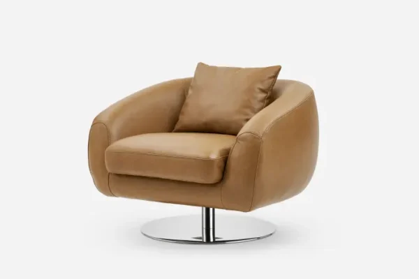 Xander Leather Swivel Armchair - Image 8