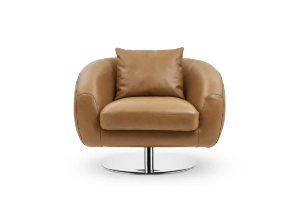 Xander Leather Swivel Armchair - Image 3