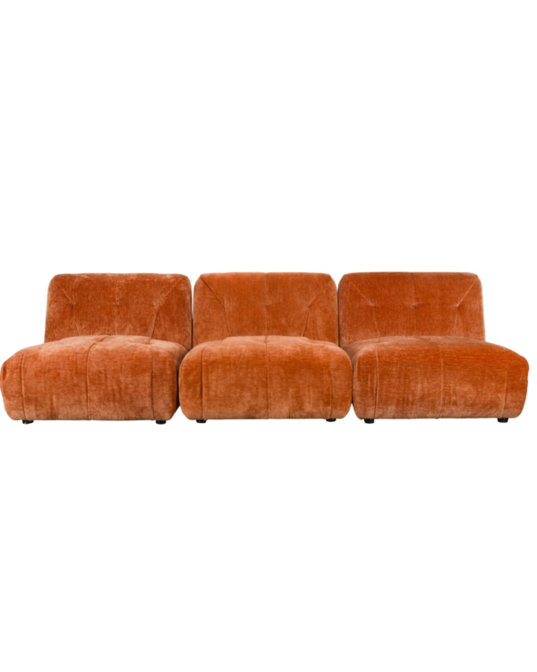 Giada Velvet 3 Seater Sofa in Terracotta (Customise your way)
