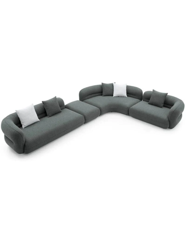 Luminance Cotton Linen Sofa Set - Modern Sectional Sofa with Ottoman (Customise your way) - Image 2